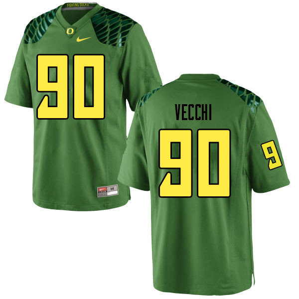 Men #90 Jack Vecchi Oregn Ducks College Football Jerseys Sale-Apple Green
